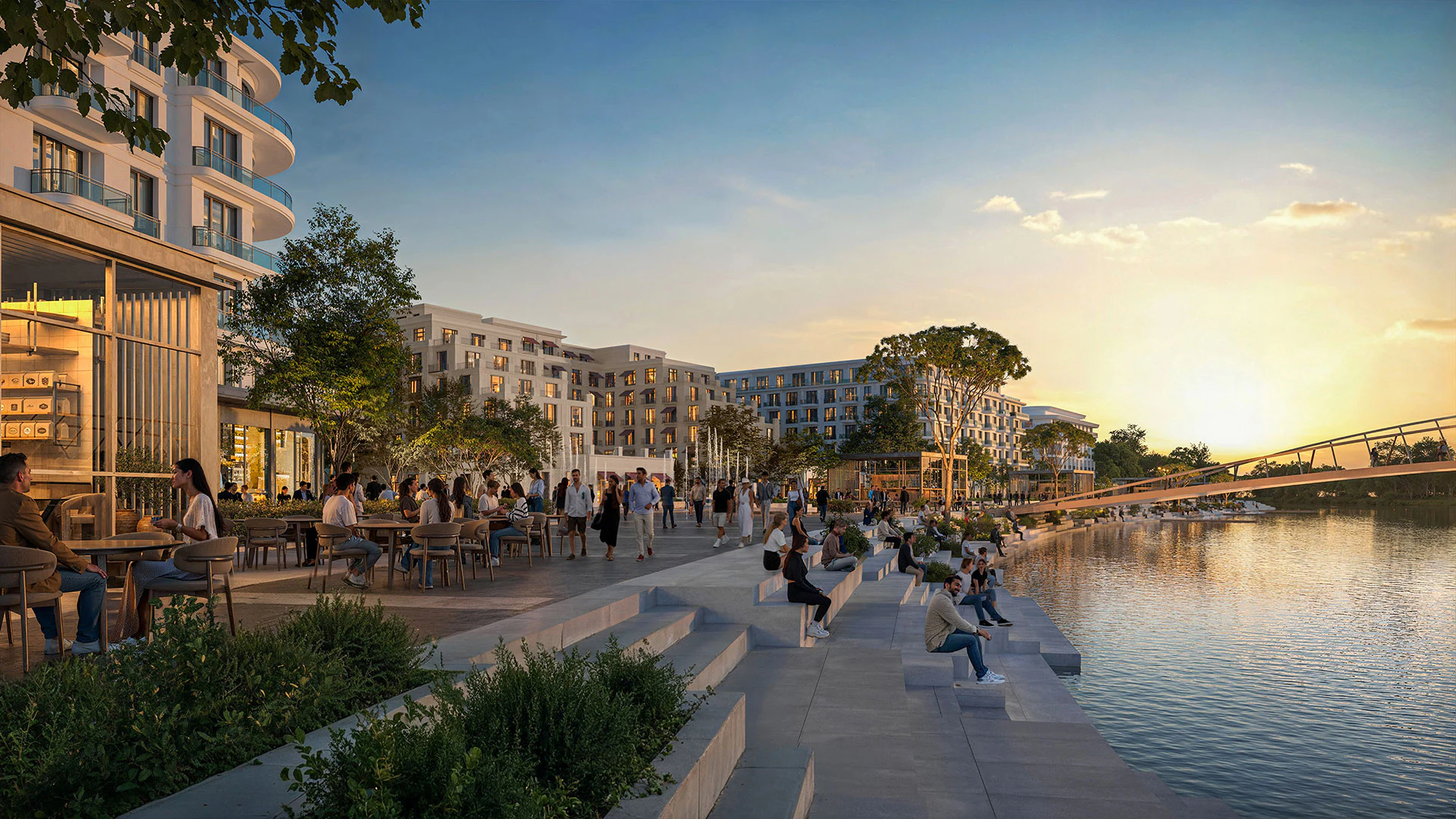 הדמיית היזם של חזית הנהר המתוכננת ב־Tbilisi Waterfront